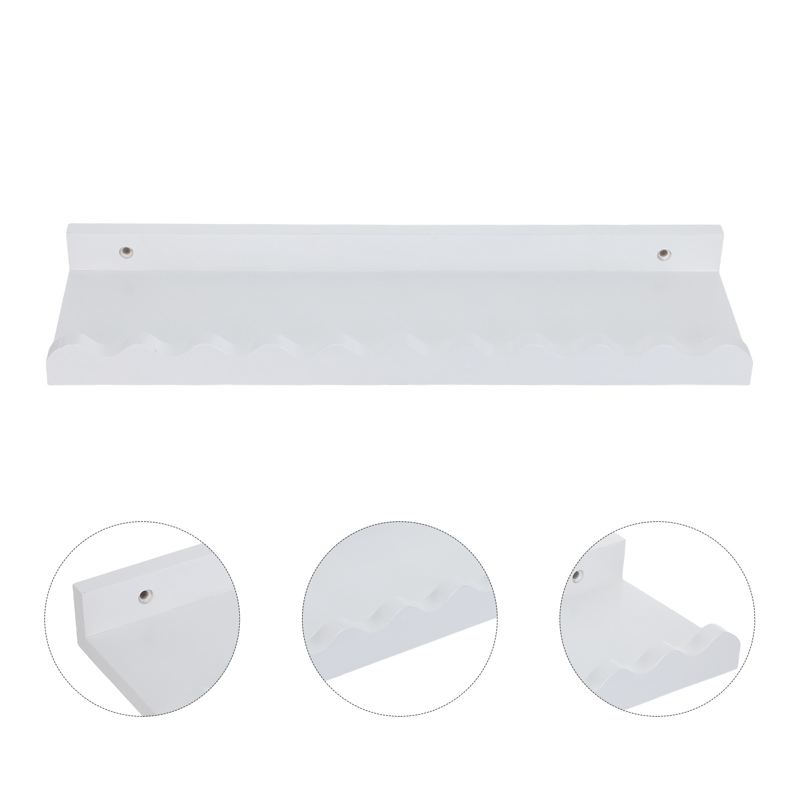 Baby Nursery Floating Shelves - ชั้นวางหนังสือติดผนังไม้เนื้อแข็งธรรมชาติ 2 ชิ้น ดีไซน์ขอบโค้ง สำหรับห้องเด็ก