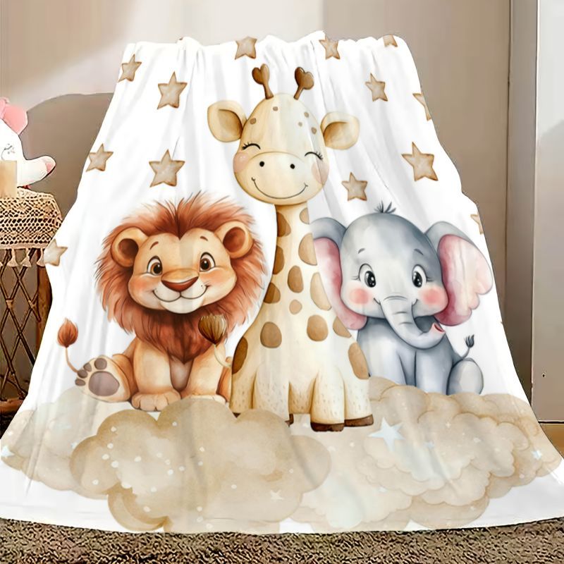 Baby Nursery Accessories - VIKAMA การ์ตูนพิมพ์ลายสัตว์ผ้าห่มผ้าสักหลาดนุ่มทุกฤดูกาลสำหรับเด็กทารกห้องโซฟาห้องนอนตกแต่งบ้าน