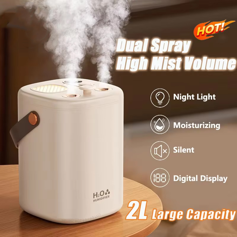 Humidifier Nursery Quiet - เครื่องทำความชื้นอัลตราโซนิก 2 ลิตร สำหรับห้องเด็กอ่อน ห้องนอนคนท้อง เงียบสงบ