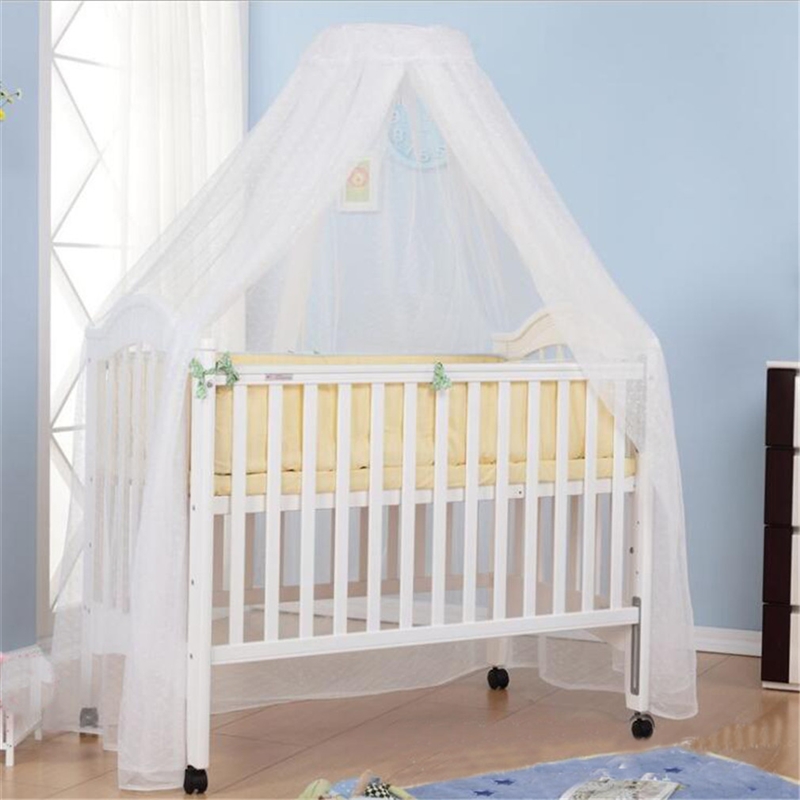 Baby Nursery Accessories - มุ้งกันยุงสีขาวสีฟ้าเปลเด็กเตียง Palace มุ้งกันยุงเข้ารหัสดอกไม้ผ้าขอบลูกไม้สีทึบเตียง Universal