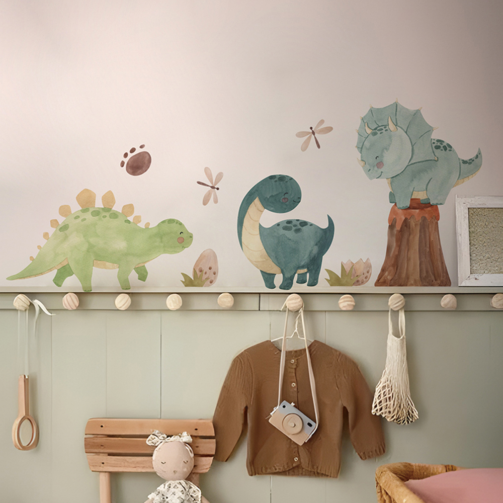 Baby Nursery Accessories - สติ๊กเกอร์ติดผนังรูปไดโนเสาร์สติกเกอร์ผนังตัวอักษรไดโนเสาร์เครื่องตกแต่งฝาผนังสำหรับเด็กผู้ชายเด็กเล็กเด็กผู้หญิงสถานที่เลี้ยงเด็กเด็กทารกห้องนอนห้องนั่งเล่นห้องเรียน