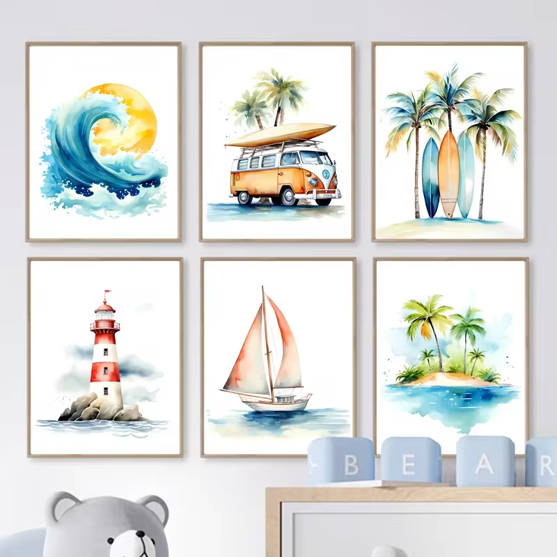 สถานรับเลี้ยงเด็กลาย Surf ประภ - Baby Nursery Themes บทวิจารณ์และราคา