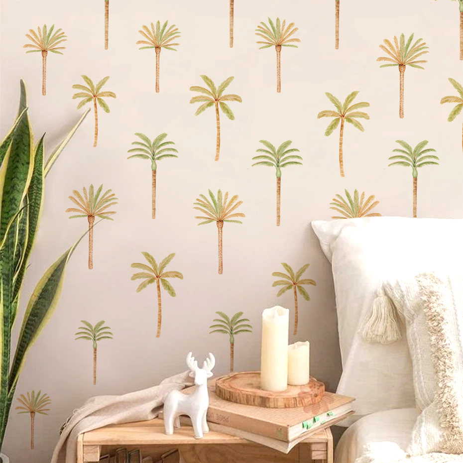 Boho สติกเกอร์ติดผนังต้นมะพร้า - Baby Nursery Accessories บทวิจารณ์และราคา