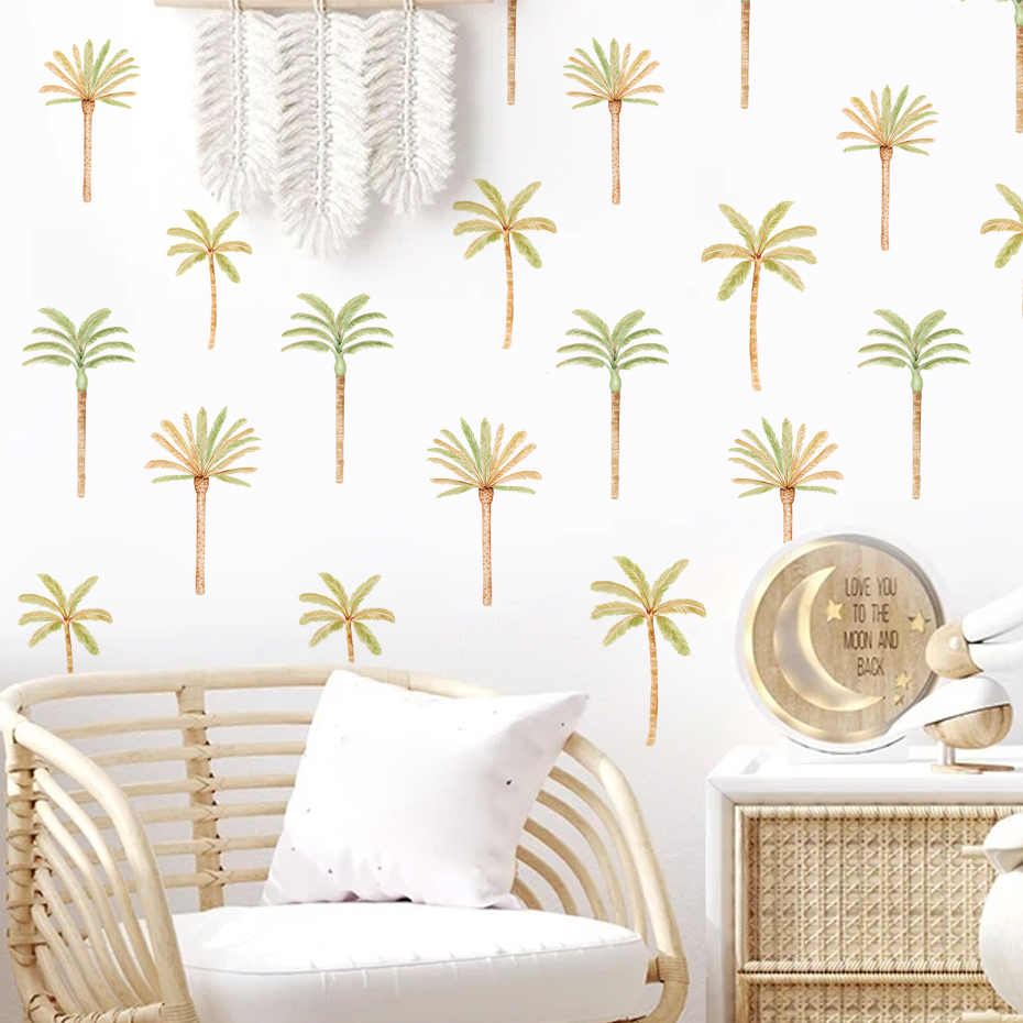 Boho สติกเกอร์ติดผนังต้นมะพร้า - Baby Nursery Accessories บทวิจารณ์และราคา