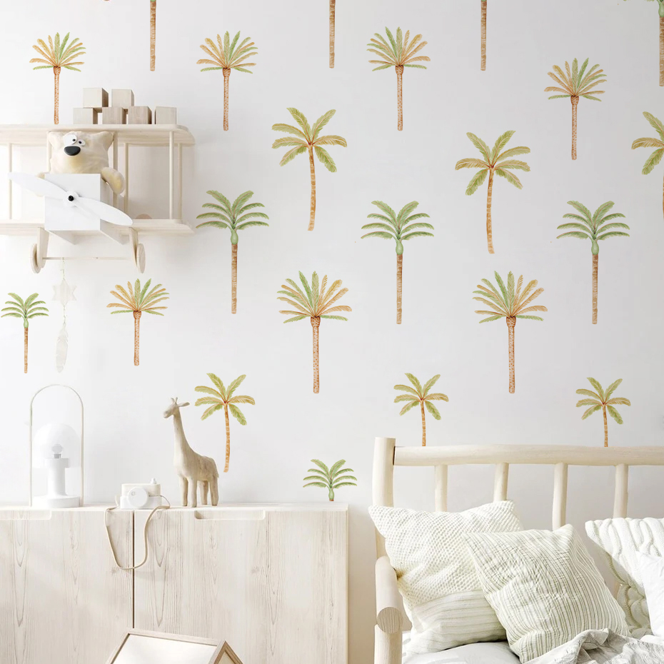 Boho สติกเกอร์ติดผนังต้นมะพร้า - Baby Nursery Accessories บทวิจารณ์และราคา