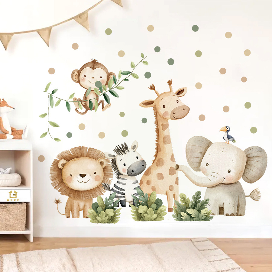 Boho สัตว์ป่าสติ๊กเกอร์ติดผนัง - Baby Nursery Giraffe บทวิจารณ์และราคา