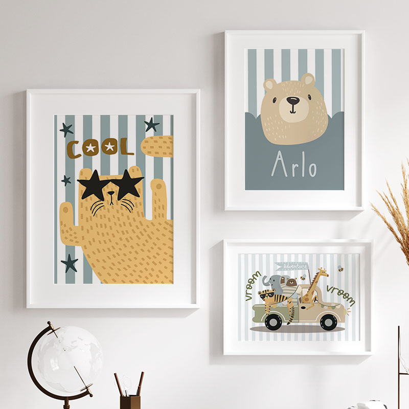 ภาพพิมพ์บนผ้าใบลายเสือ ลายสิงโ - Baby Nursery Giraffe บทวิจารณ์และราคา