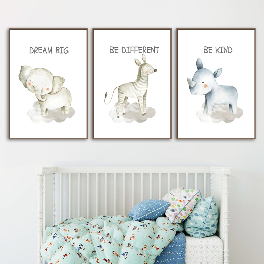 Nursery Wall Art ภาพวาดผ้าใบสิ - Baby Nursery Giraffe บทวิจารณ์และราคา