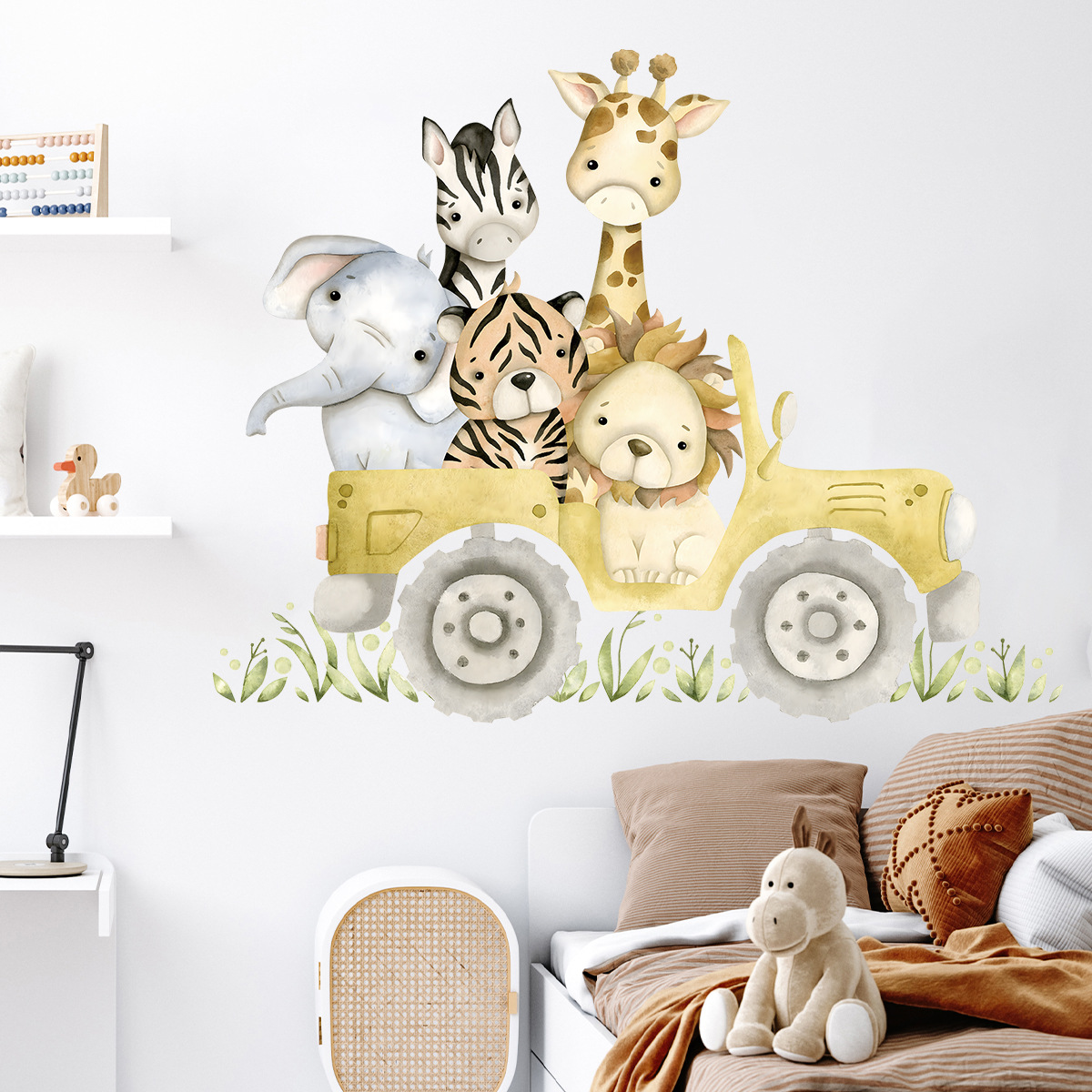 สัตว์น่ารักไดรฟ์รถจี๊ปสติ๊กเกอ - Baby Nursery Giraffe บทวิจารณ์และราคา