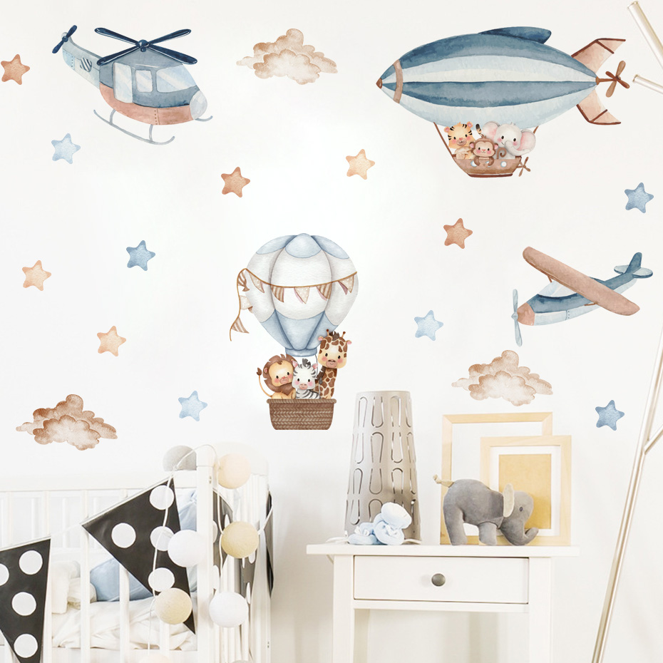 สีน้ําสัตว์ Hot Air บอลลูนเมฆส - Baby Nursery Products บทวิจารณ์และราคา