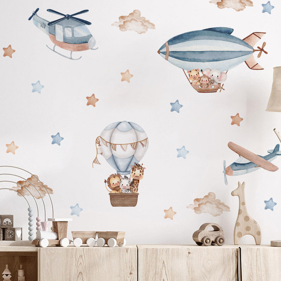 สีน้ําสัตว์ Hot Air บอลลูนเมฆส - Baby Nursery Products บทวิจารณ์และราคา