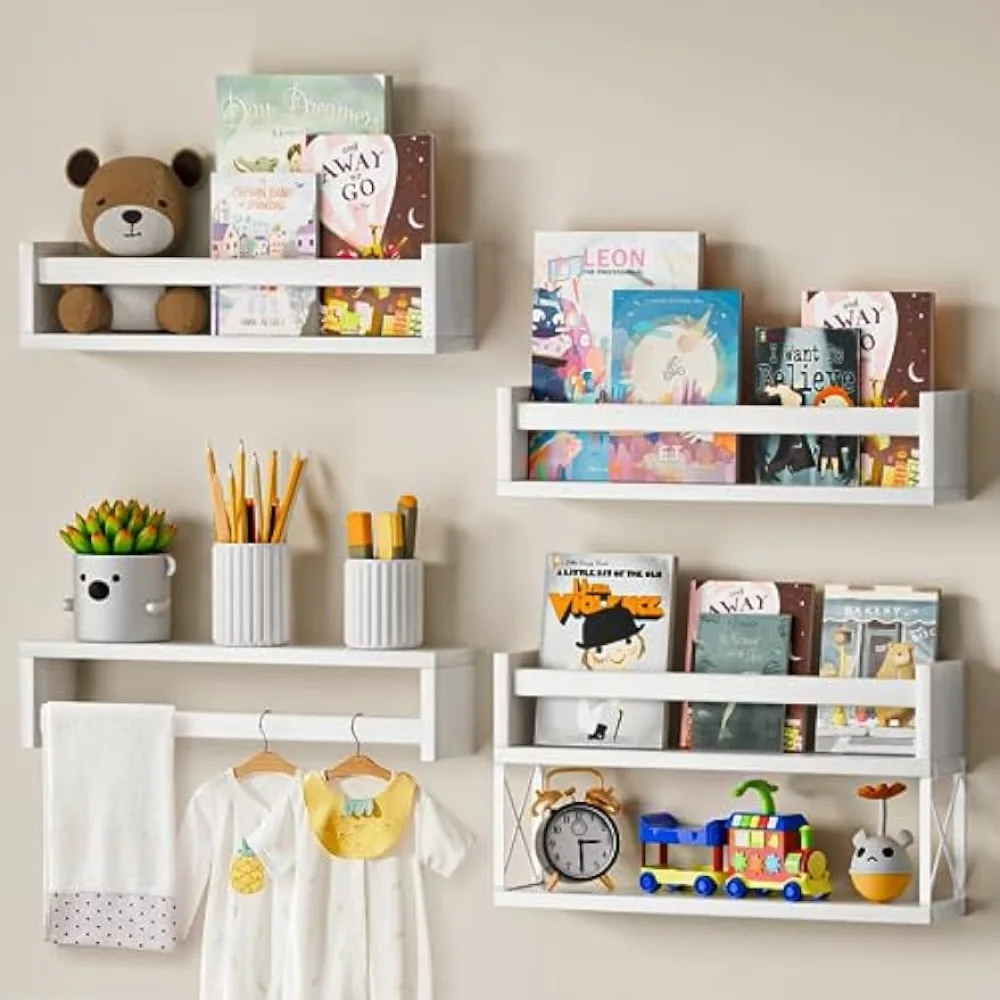 ชั้นวางหนังสือเด็ก QimCoor ชุด - Baby Nursery Floating Shelves บทวิจารณ์และราคา
