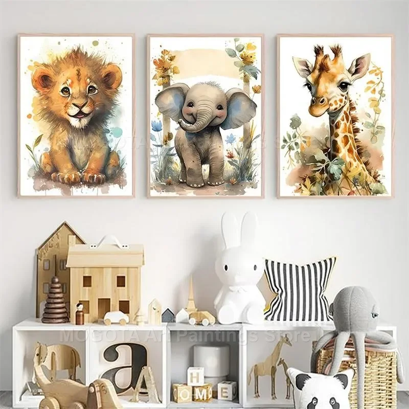 สีน้ำสิงโตยีราฟเสือช้างม้าลายเ - Baby Nursery Giraffe บทวิจารณ์และราคา