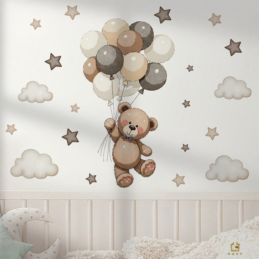 สติ๊กเกอร์ติดผนังรูปหมีเท็ดดี้ - Baby Nursery Products บทวิจารณ์และราคา