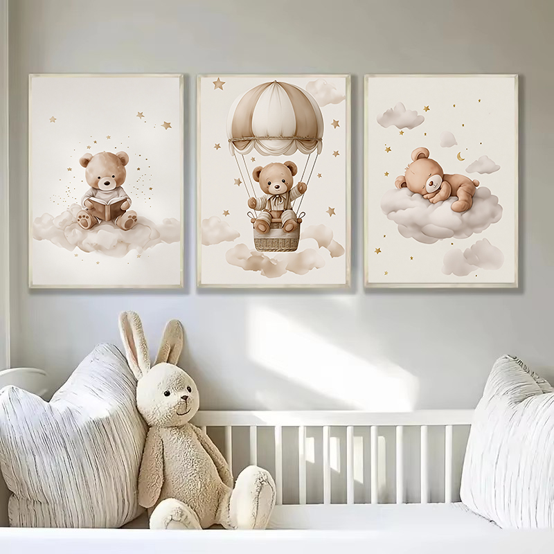 ภาพพิมพ์ผ้าแคนวาสลายหมีเท็ดดี้ - Baby Nursery Products บทวิจารณ์และราคา